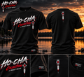 Rezzy Gear Ho-Cha black T-shirt with red white and silver artwork