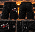 Rezzy Gear Ho-Cha black cargo shorts with red white and silver artwork