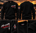 Rezzy Gear Ho-Cha black crewneck with red white and silver artwork