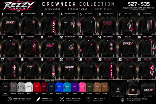 Rezzy Gear Core crewneck design collection