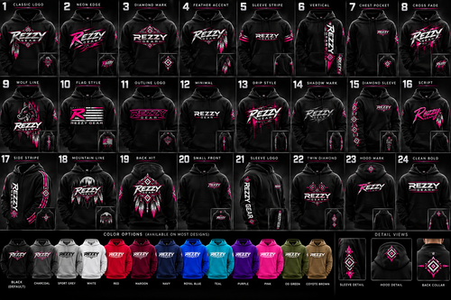 Rezzy Gear Core pullover hoodie design collection