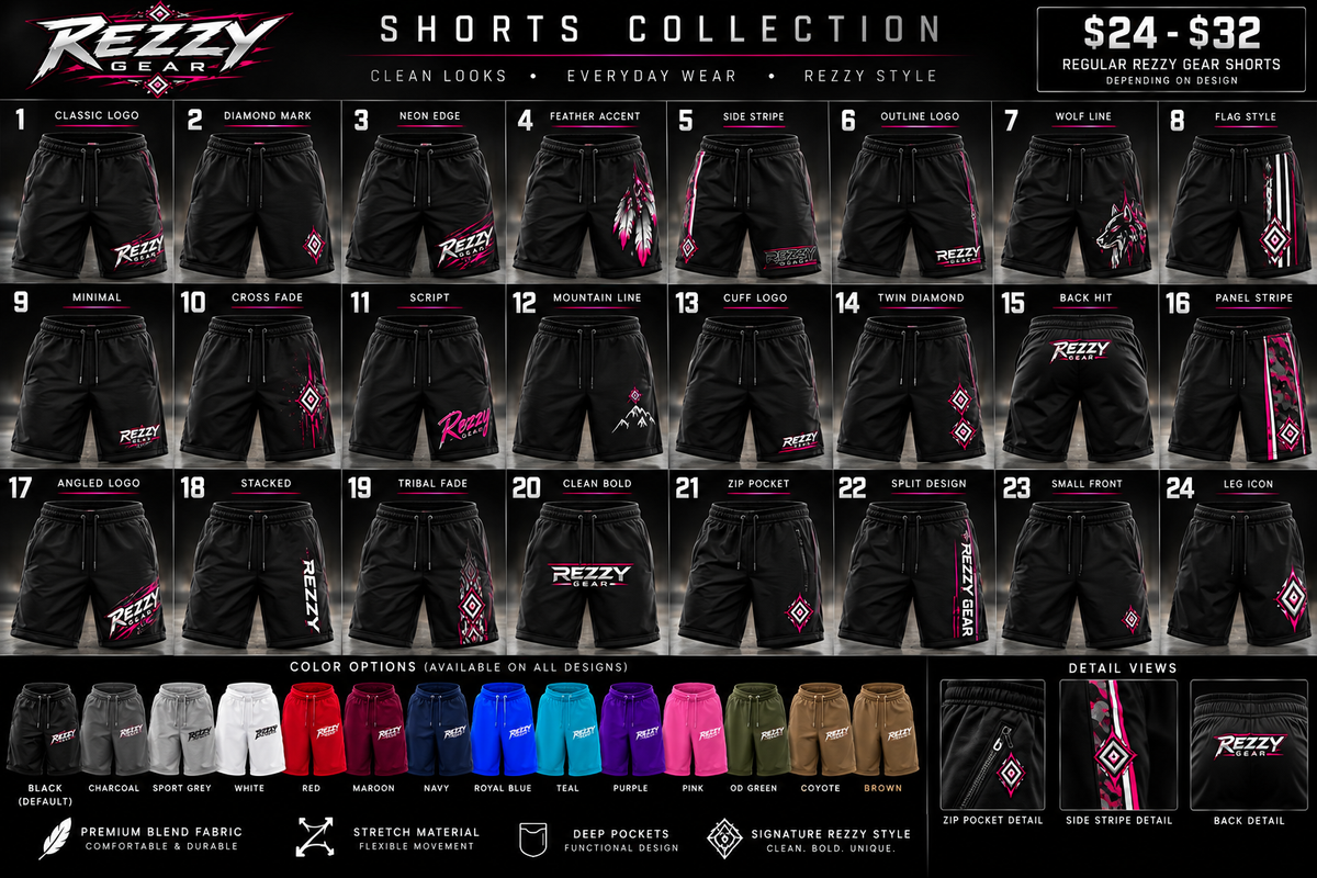 Rezzy Gear Core shorts design collection