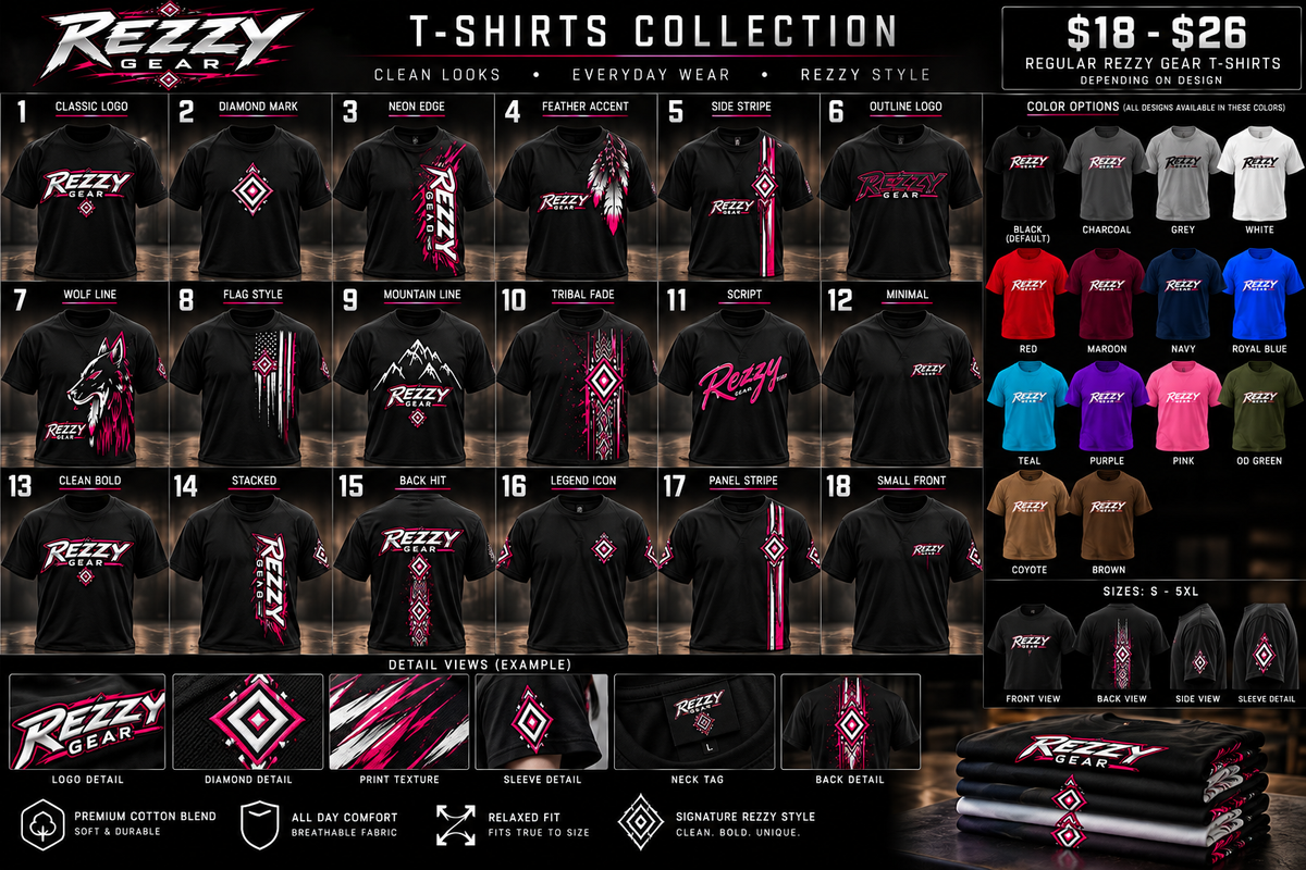 Rezzy Gear Core T-shirt design collection