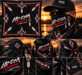 Rezzy Gear Ho-Cha black bandana with red white and silver artwork