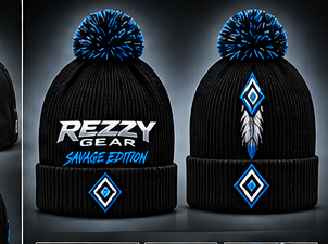 Rezzy Gear Savage Edition beanie front and back