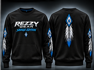 Rezzy Gear Savage Edition crewneck front and back