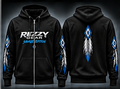 Rezzy Gear Savage Edition full-zip hoodie front and back